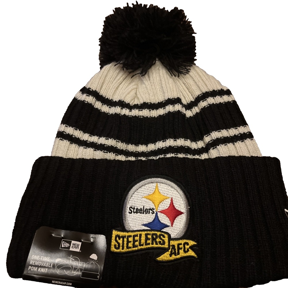 Pittsburgh Steelers Knit Winter Fleece Beanie New Era Sideline 2023‎ AFC NWT